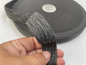 Boxershort / linning elastik - mellem gråmeleret, 2,5 cm